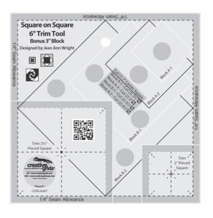 Creative Grids Square on Square Trim Tool Ruler