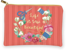 Load image into Gallery viewer, Glam Bag &quot;Life is Sew Beautiful&quot; Coral