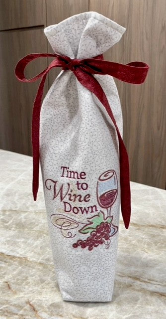 Embroidery Wine Tote 1/10